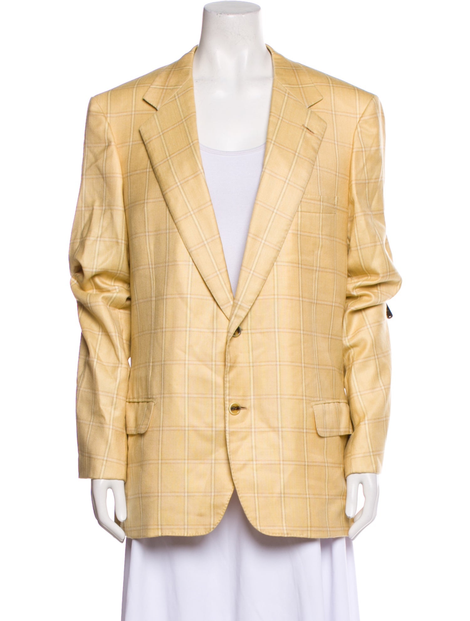 Brioni Cashmere Plaid Print Blazer