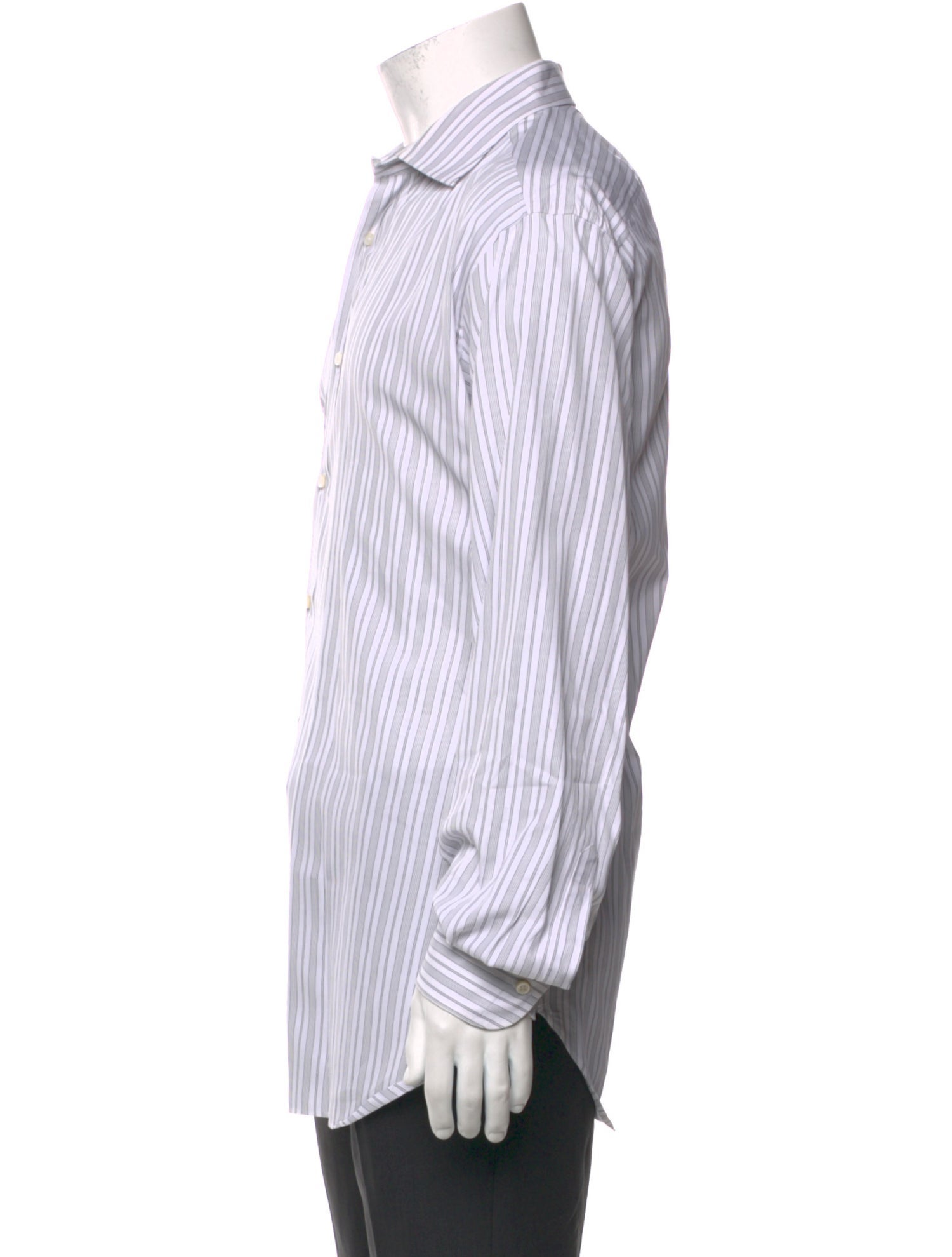 Brioni Striped Long Sleeve Dress Shirt