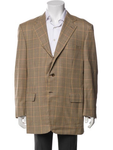 Brioni Suiting Wool Plaid Print Blazer Us42, It52 | XL
