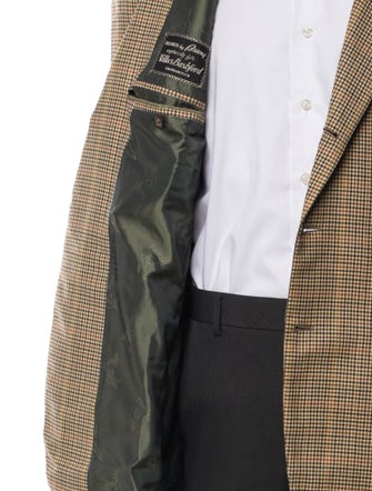 Brioni Wool Plaid Print Blazer
