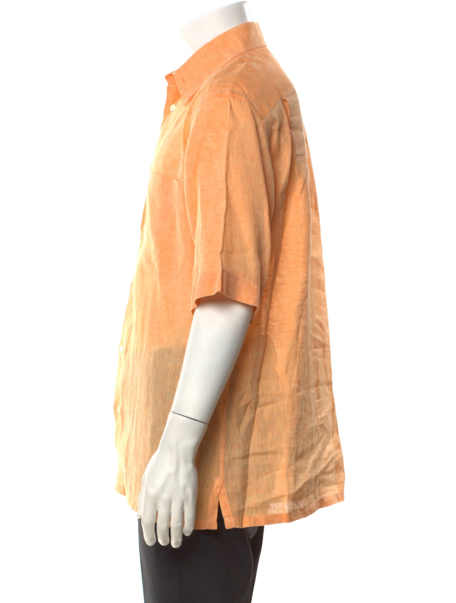 Brioni Linen Three-Quarter Sleeve Shirt