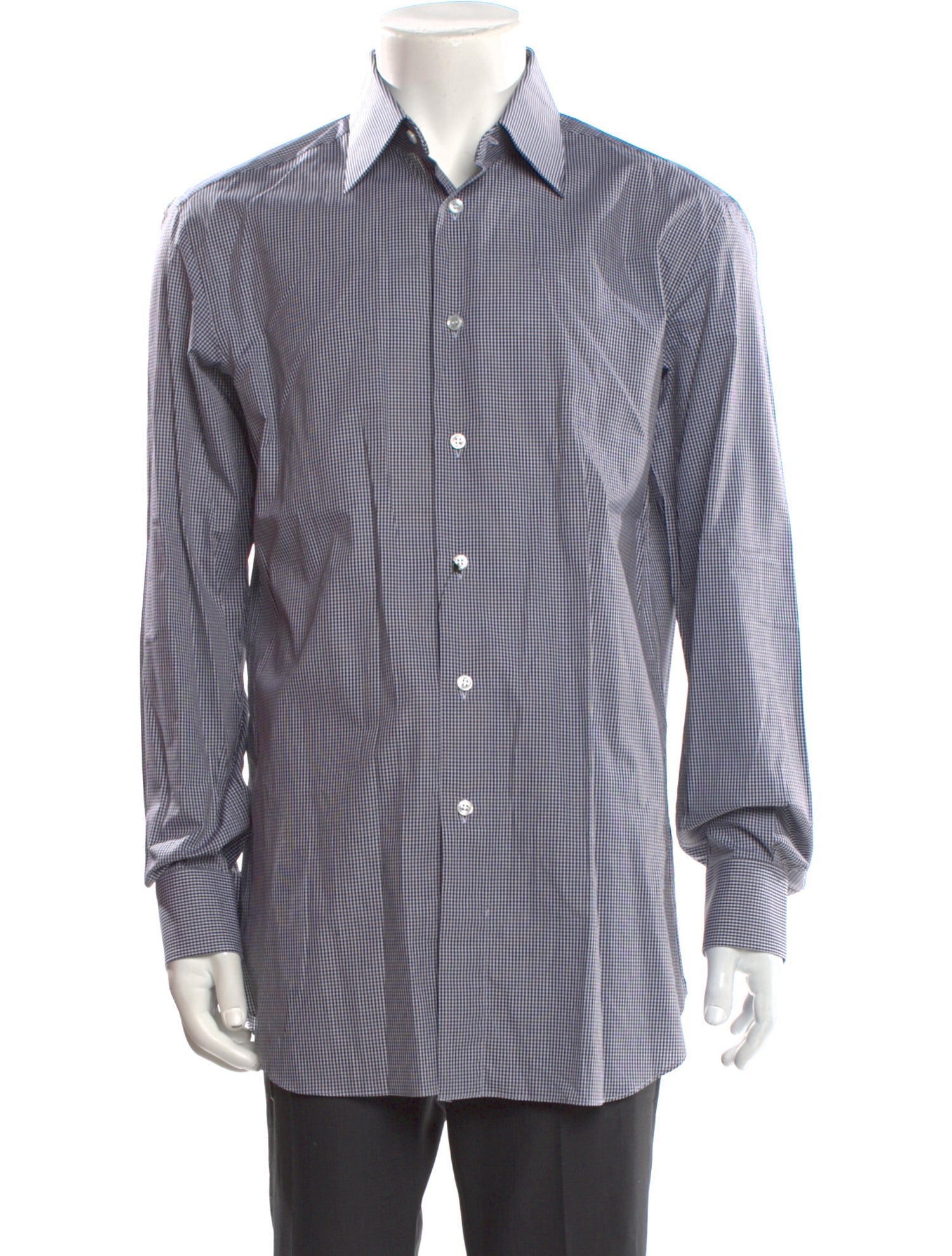 Brioni Plaid Print Long Sleeve Shirt