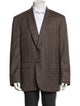 Brioni Wool Plaid Print Blazer