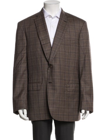Brioni Suiting Wool Plaid Print Blazer Us36, It46 | S