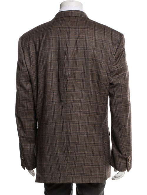 Brioni Wool Plaid Print Blazer