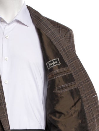 Brioni Wool Plaid Print Blazer