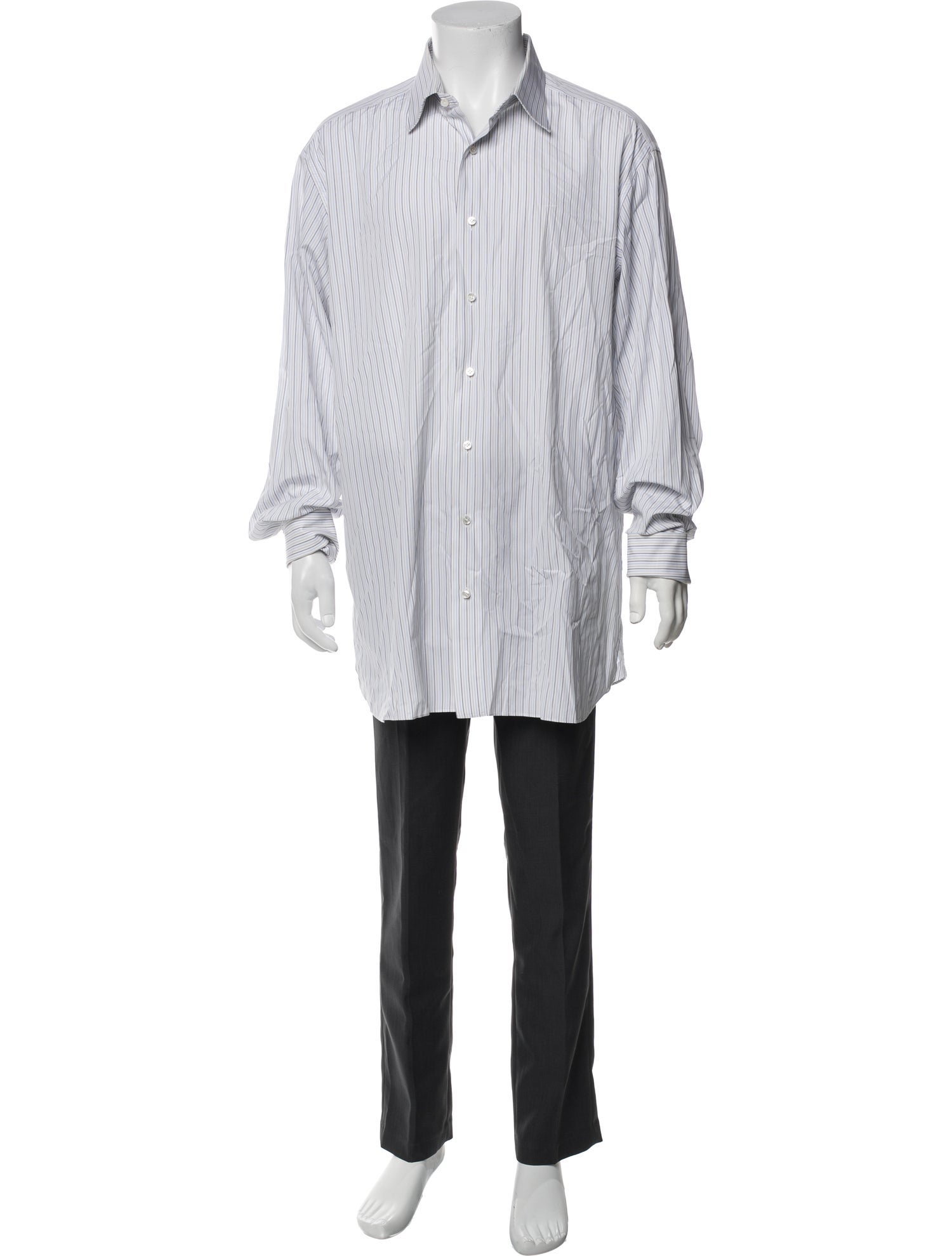 Brioni Striped Long Sleeve Dress Shirt