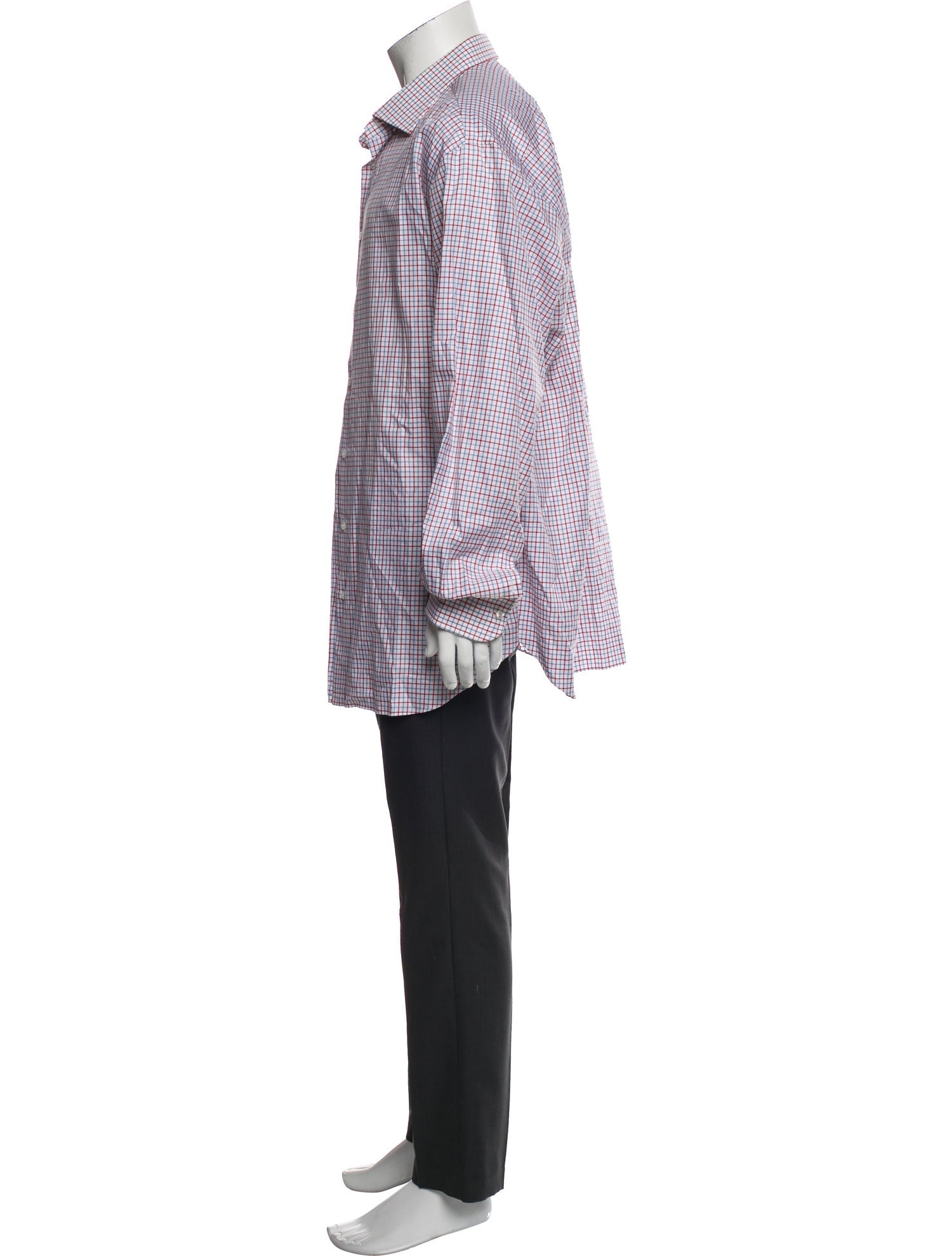 Brioni Plaid Print Long Sleeve Shirt