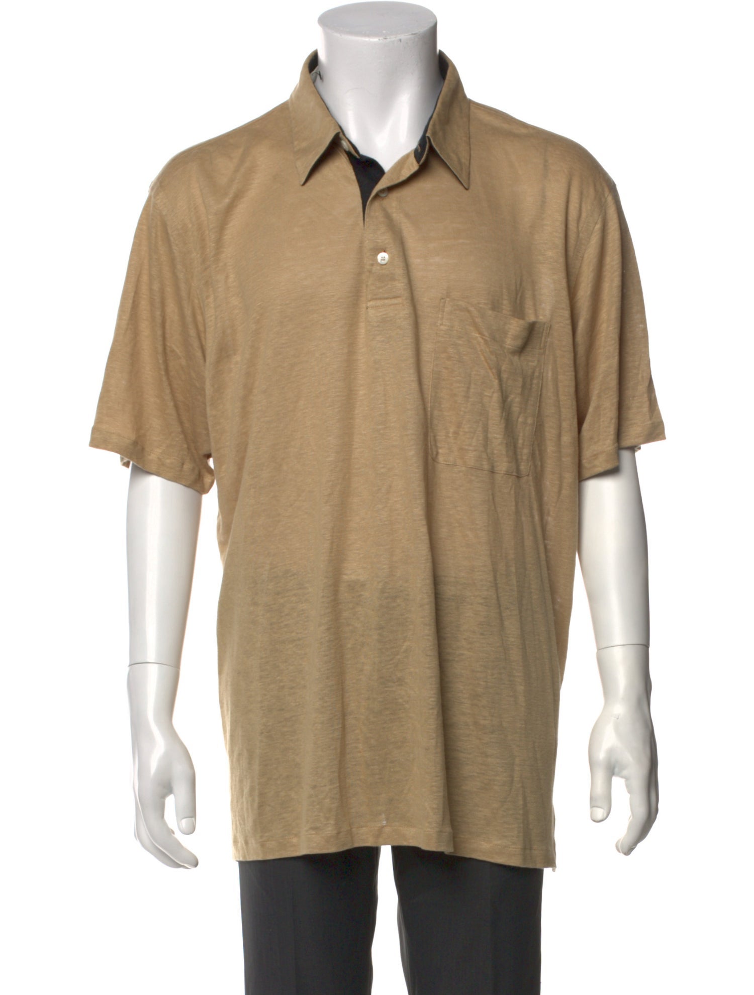 Brioni Linen Collar Polo Shirt