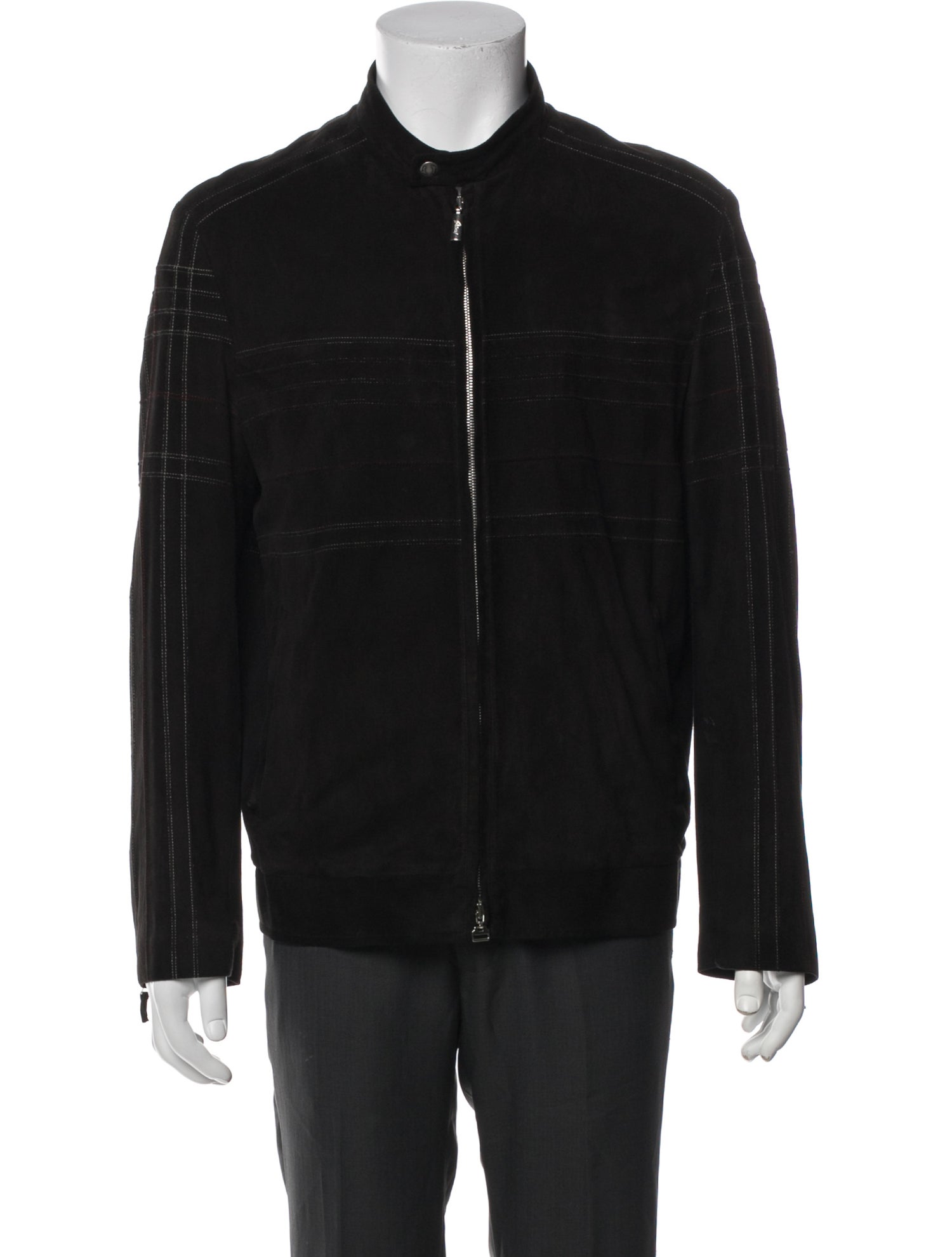 Brioni Leather Denim Jacket