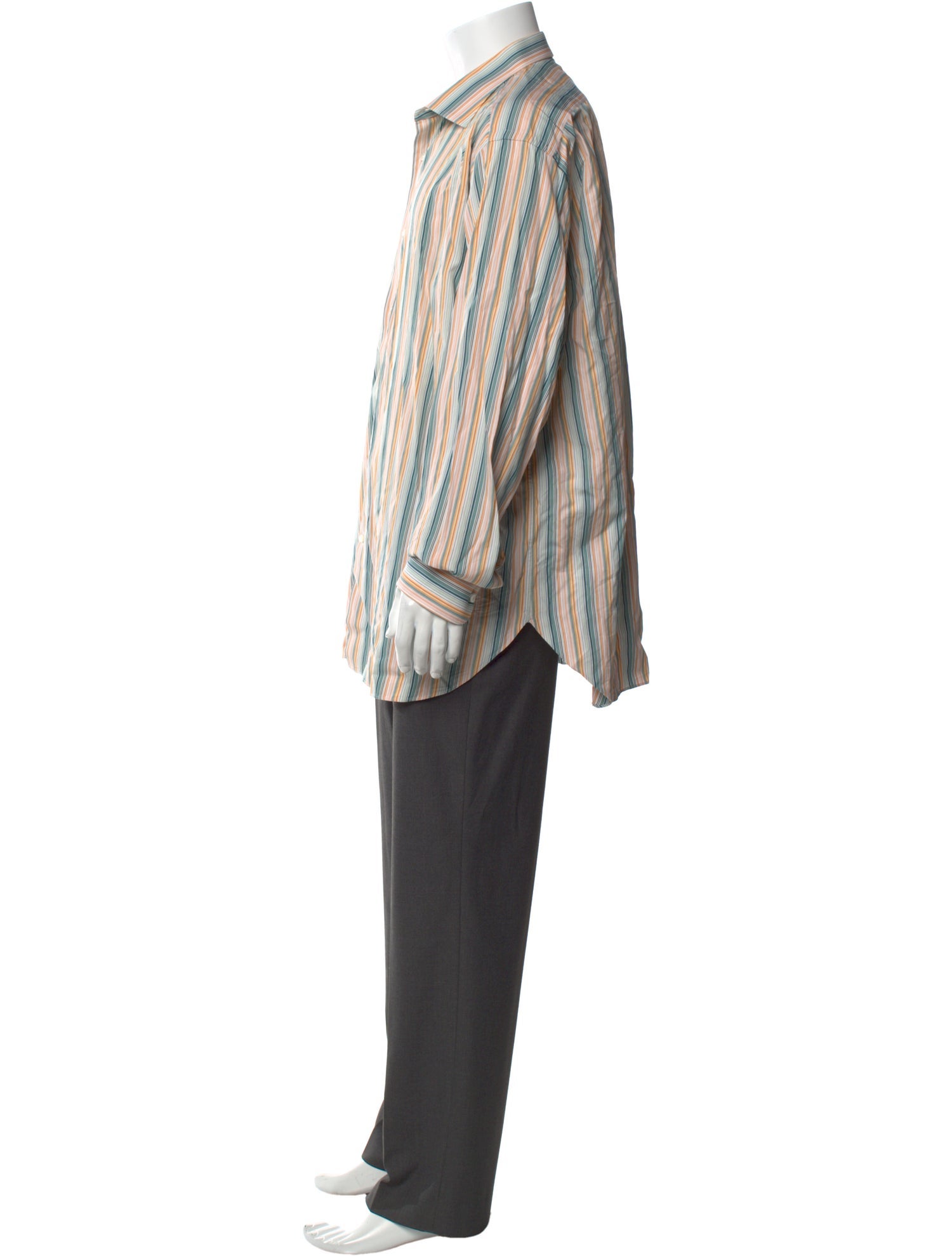 Brioni Striped Long Sleeve Dress Shirt