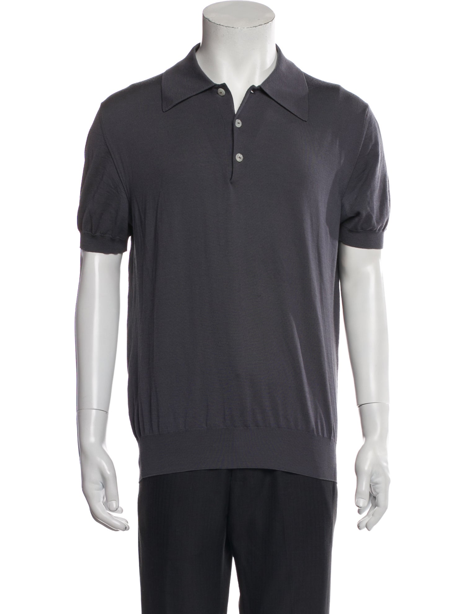 Brioni Wool Collar Polo Shirt