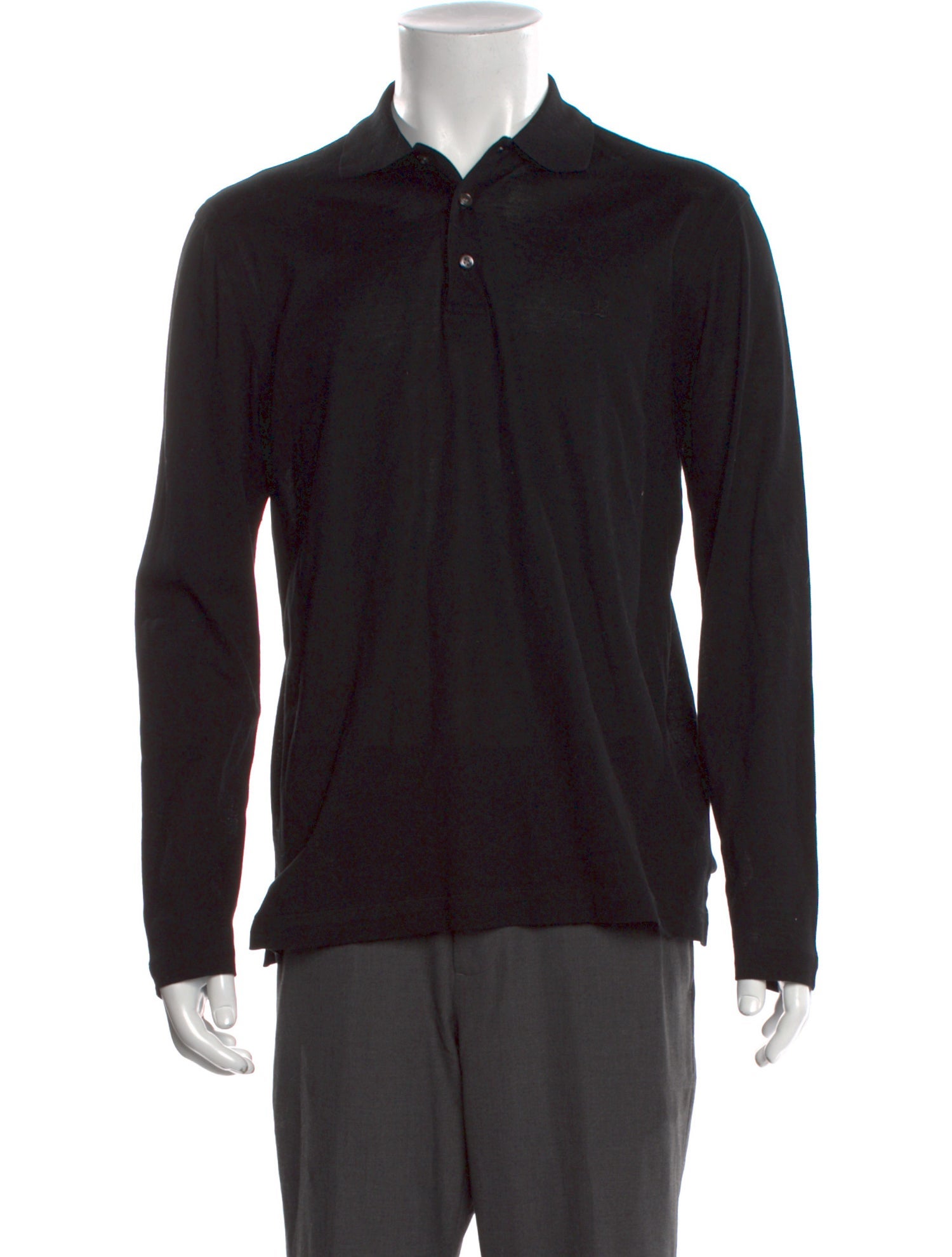 Brioni Crew Neck Long Sleeve Polo Shirt