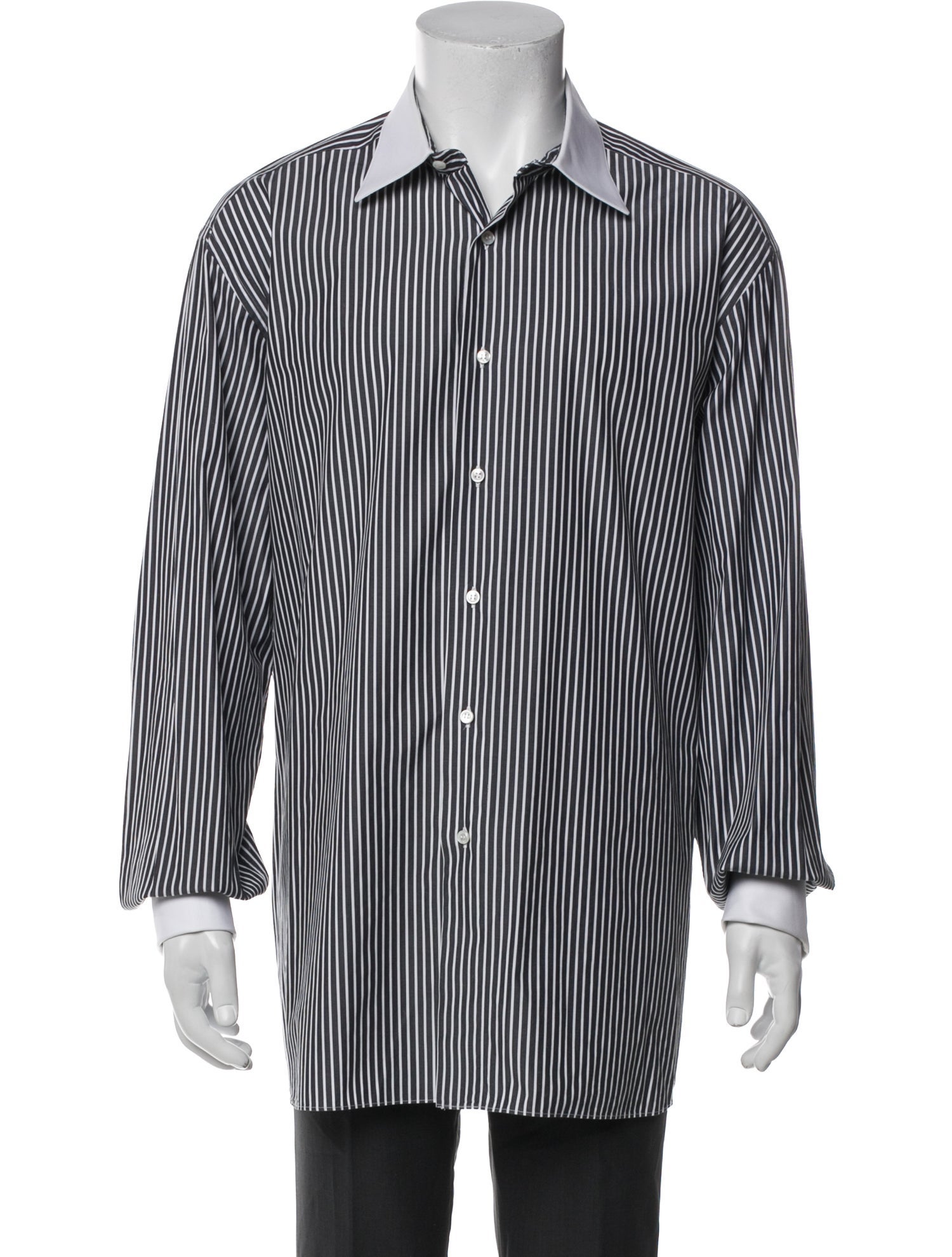 Brioni Striped Long Sleeve Dress Shirt