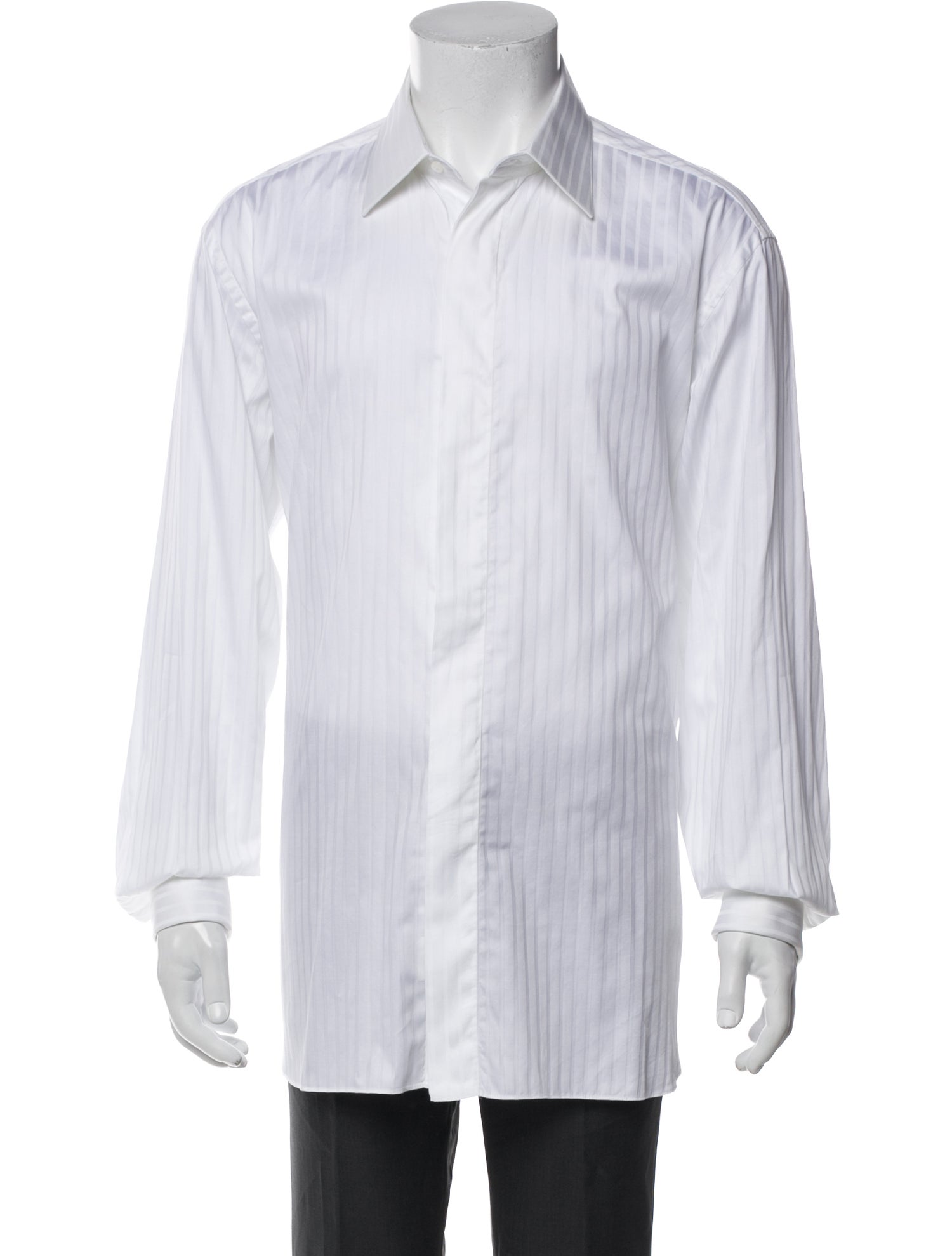 Brioni Striped Long Sleeve Dress Shirt