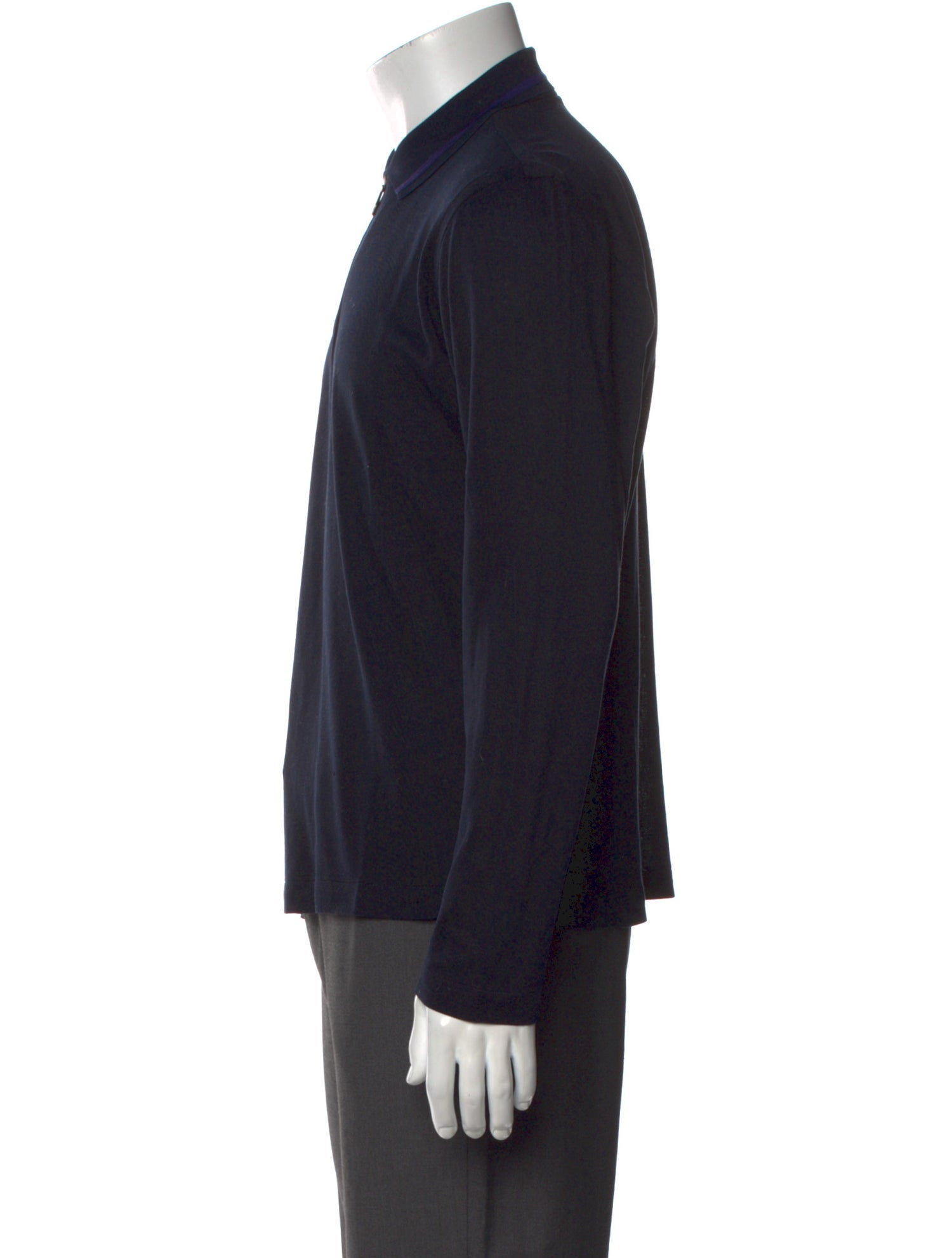 Brioni V-Neck Long Sleeve Polo Shirt