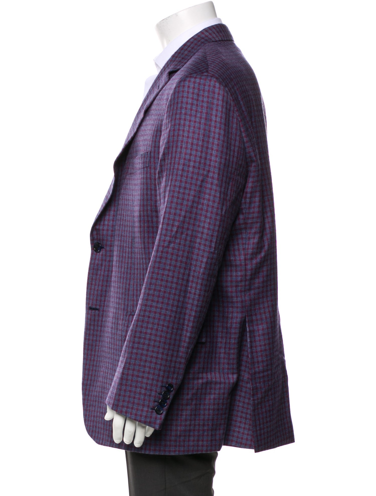 Brioni Cashmere Plaid Print Blazer