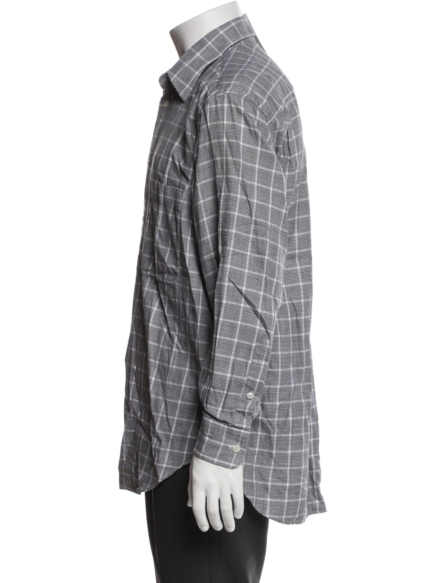 Brioni Plaid Print Long Sleeve Shirt