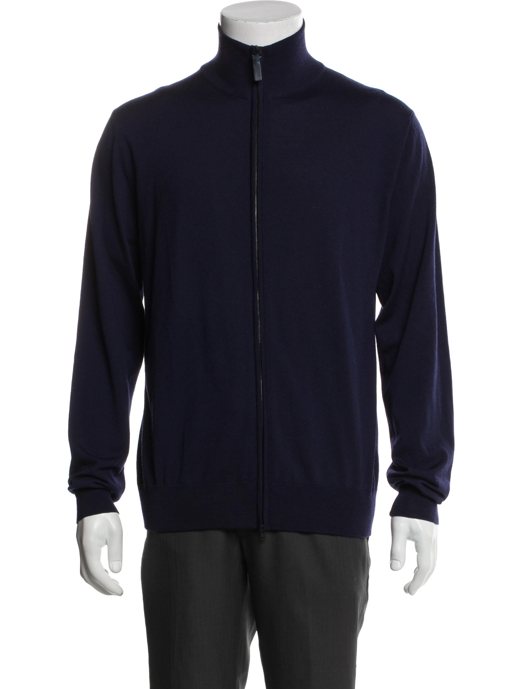 Brioni Mock Neck Long Sleeve Cardigan