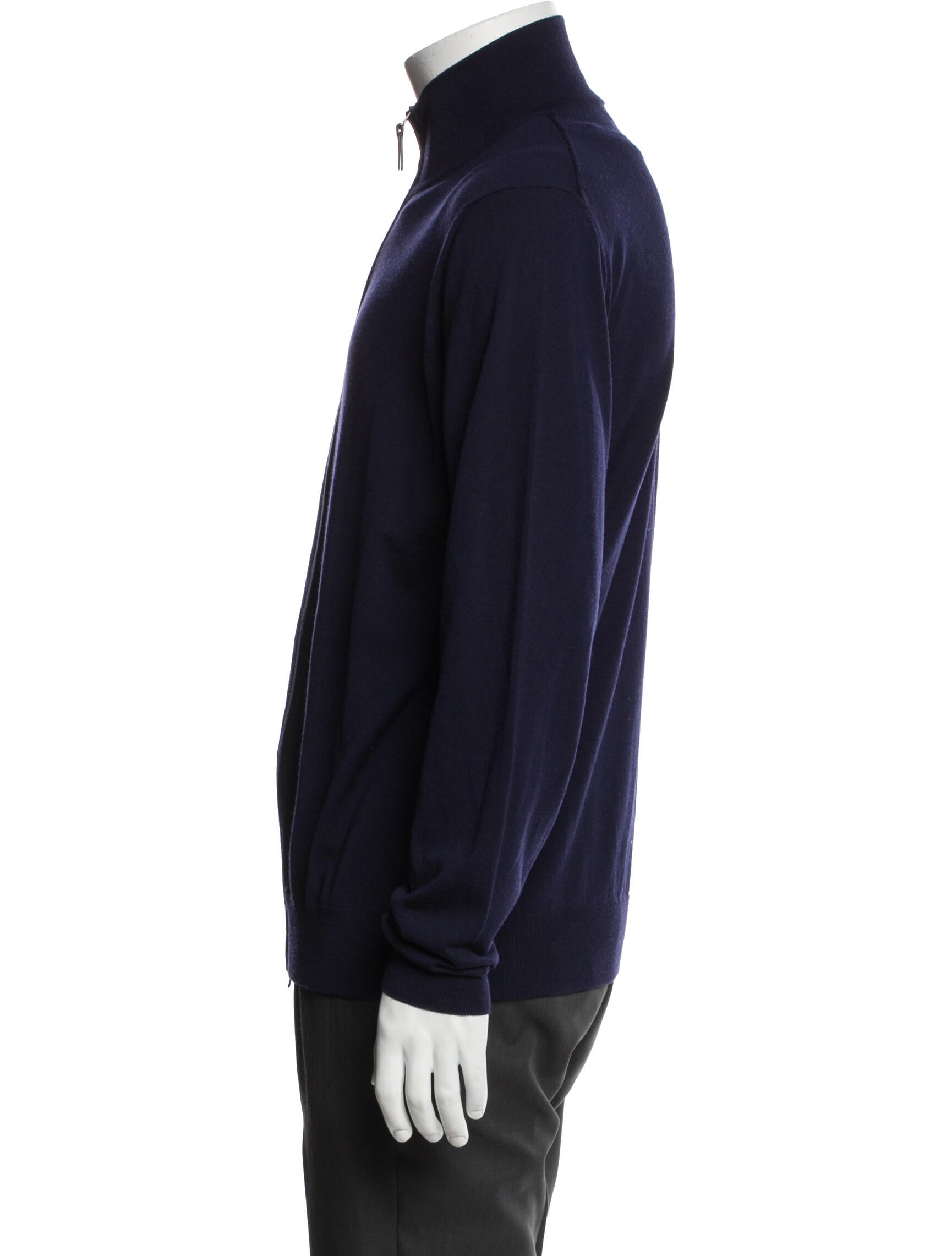 Brioni Mock Neck Long Sleeve Cardigan