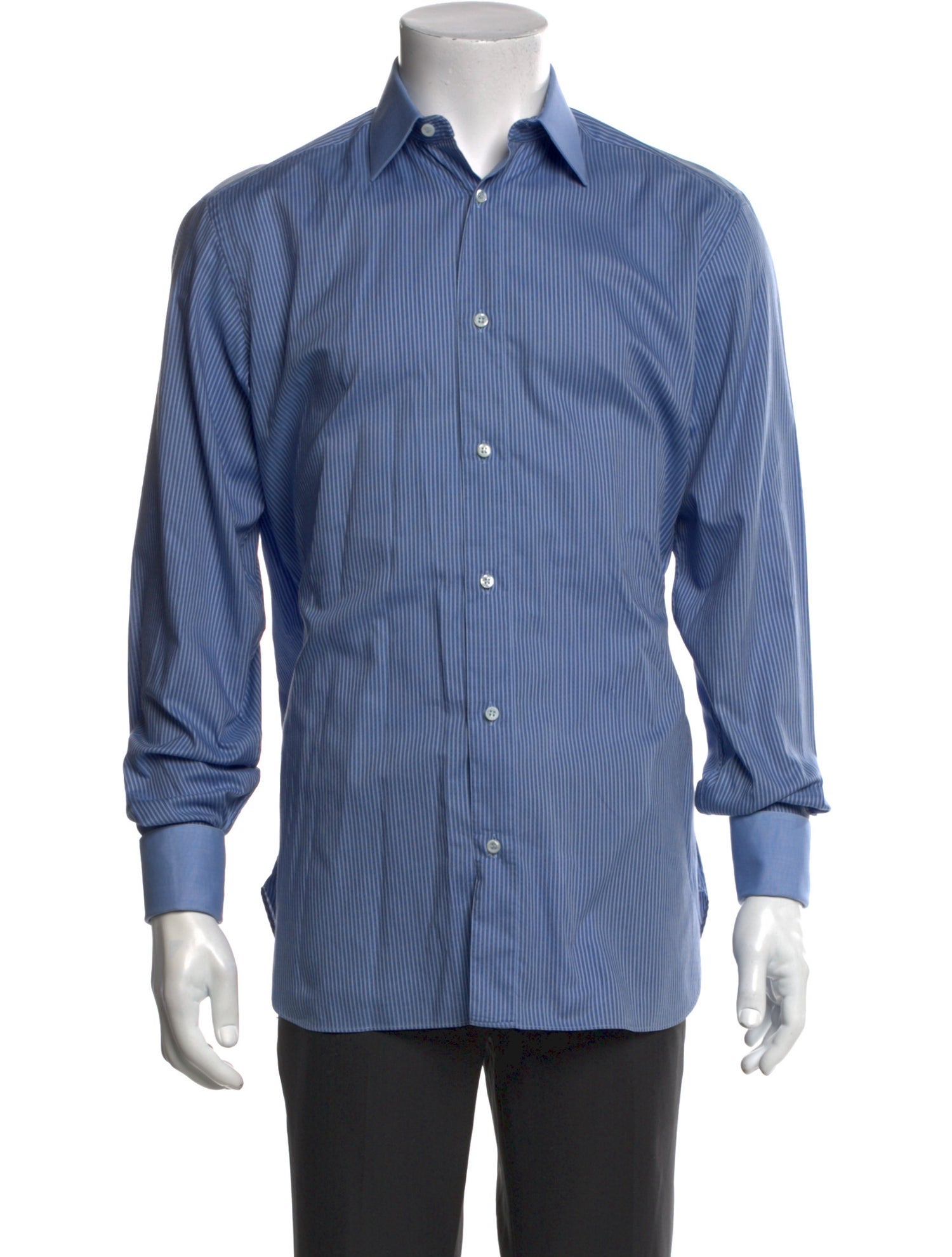 Brioni Striped Long Sleeve Dress Shirt