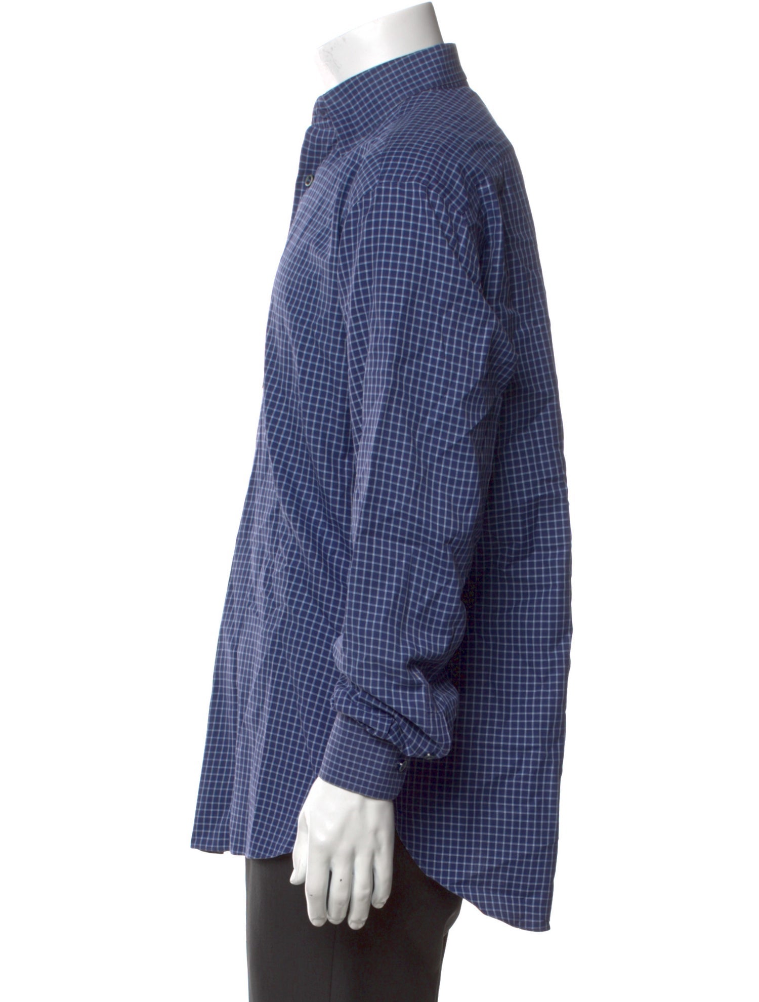 Brioni Plaid Print Long Sleeve Dress Shirt