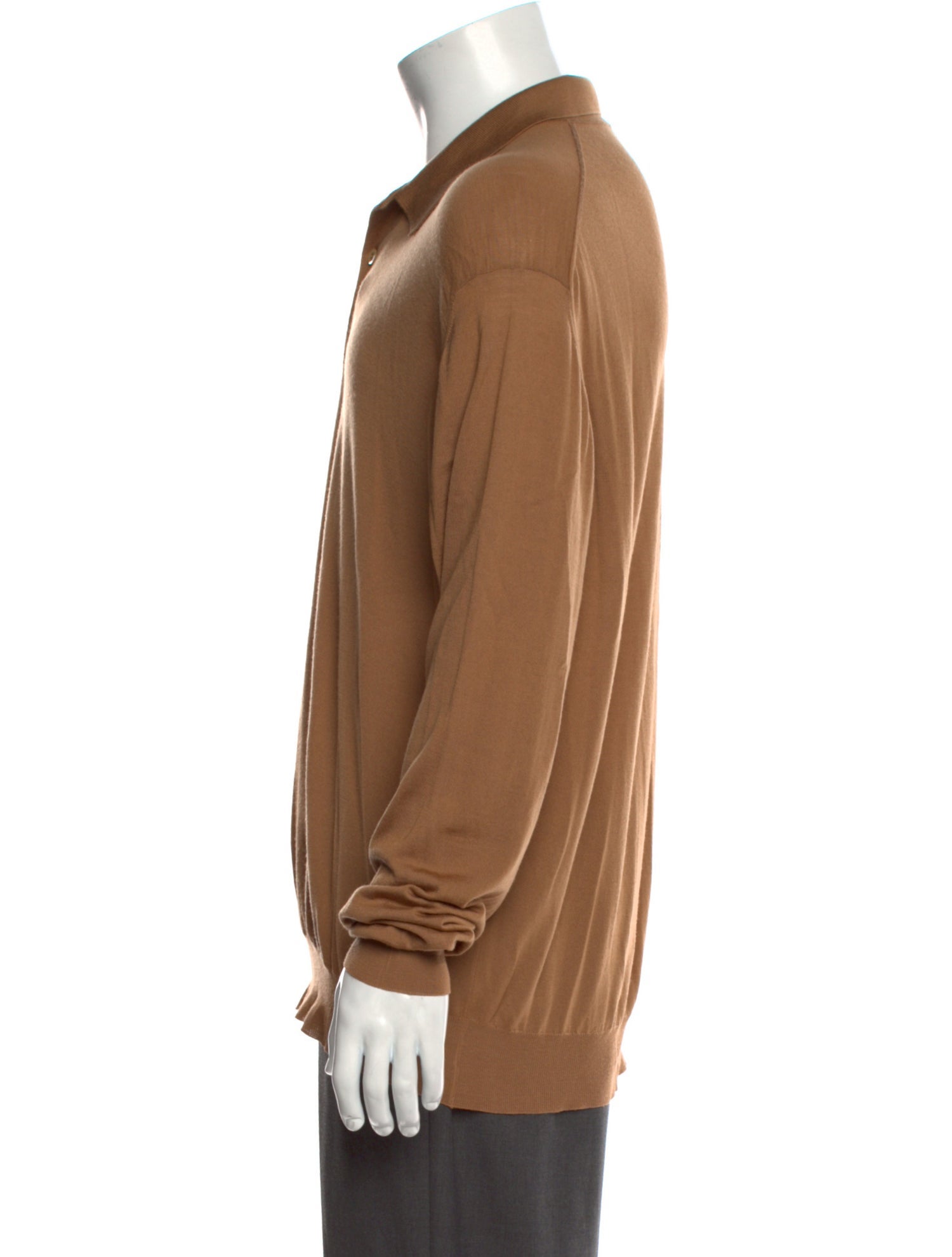 Brioni Linen Mock Neck Polo Sweater