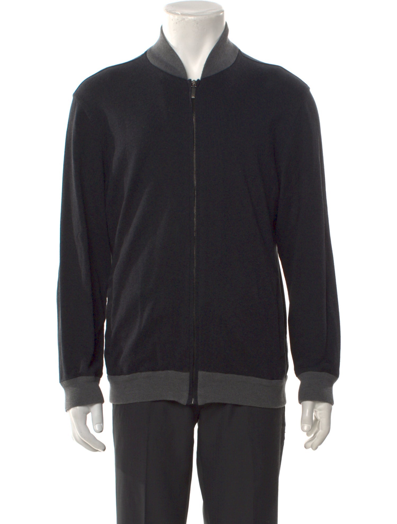 Brioni Mock Neck Long Sleeve Cardigan