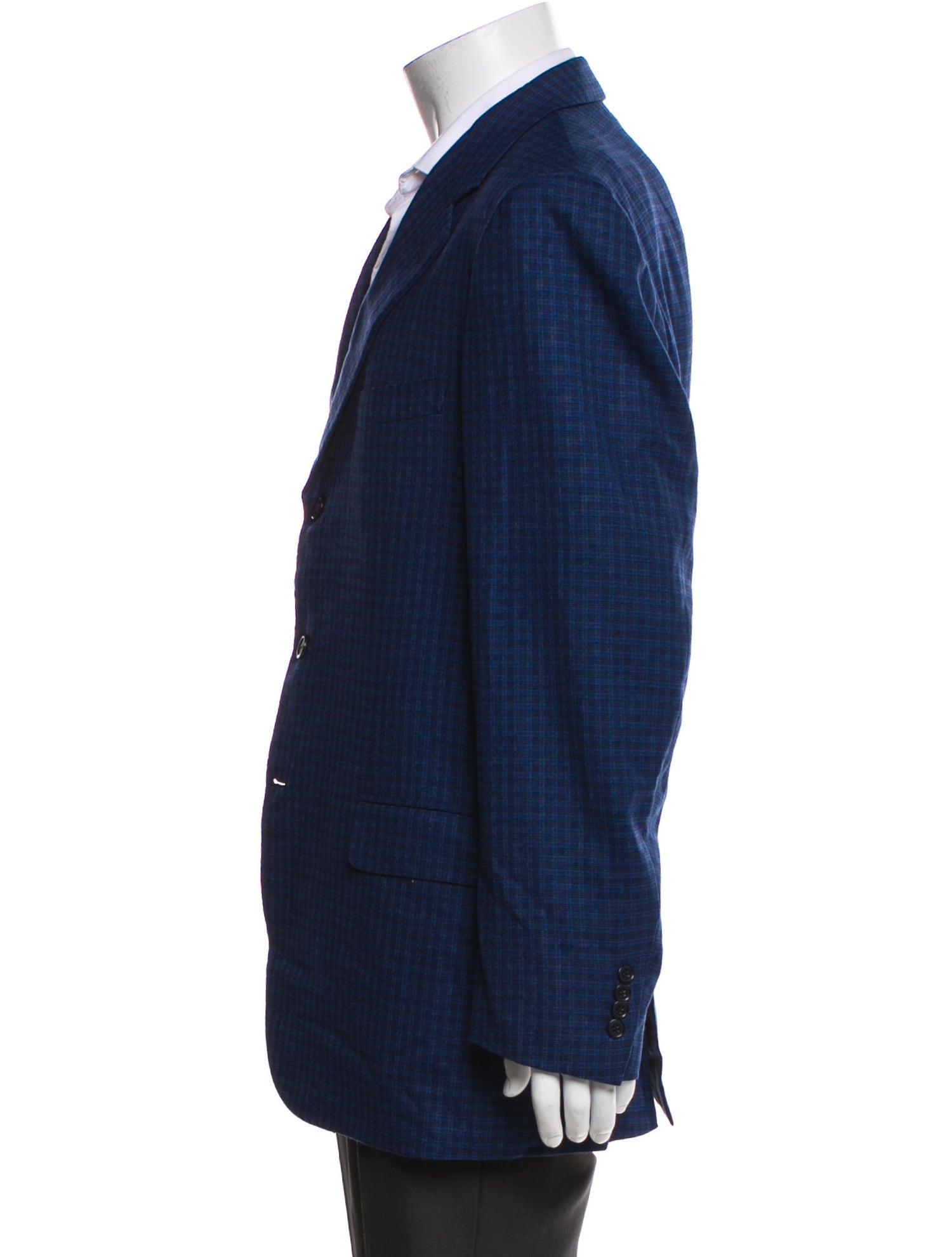 Brioni Wool Plaid Print Blazer