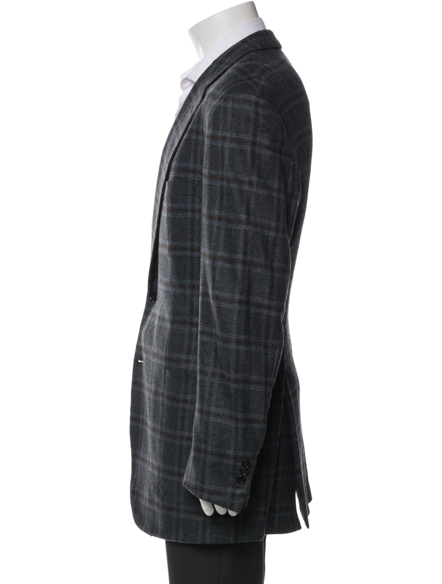 Brioni Cashmere Plaid Print Blazer