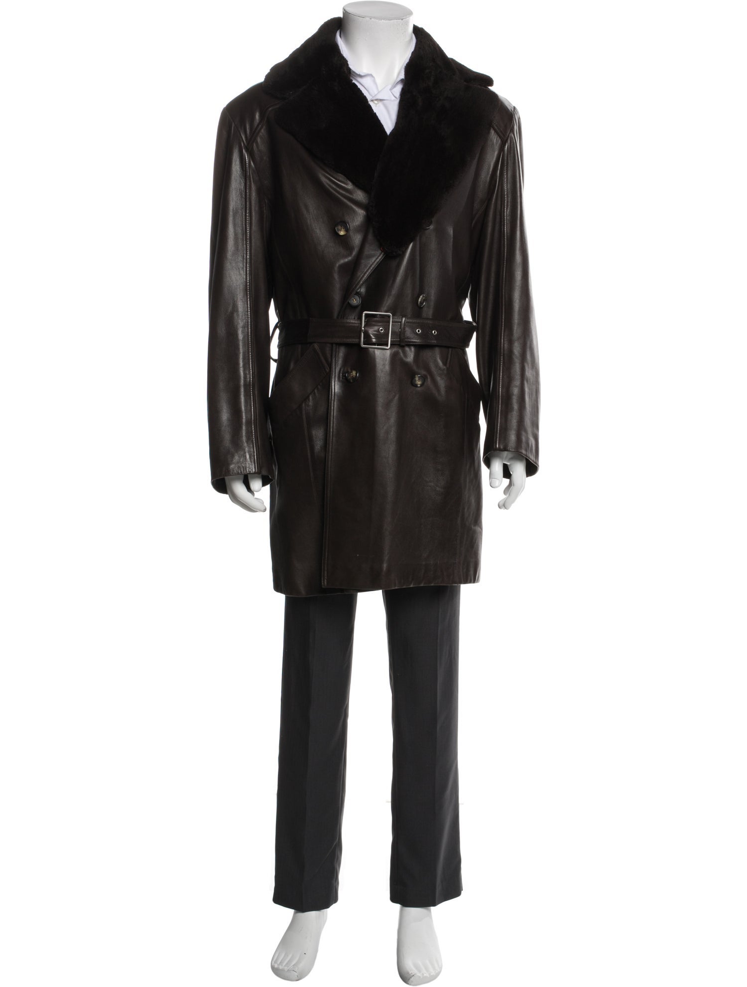 Brioni Leather Overcoat