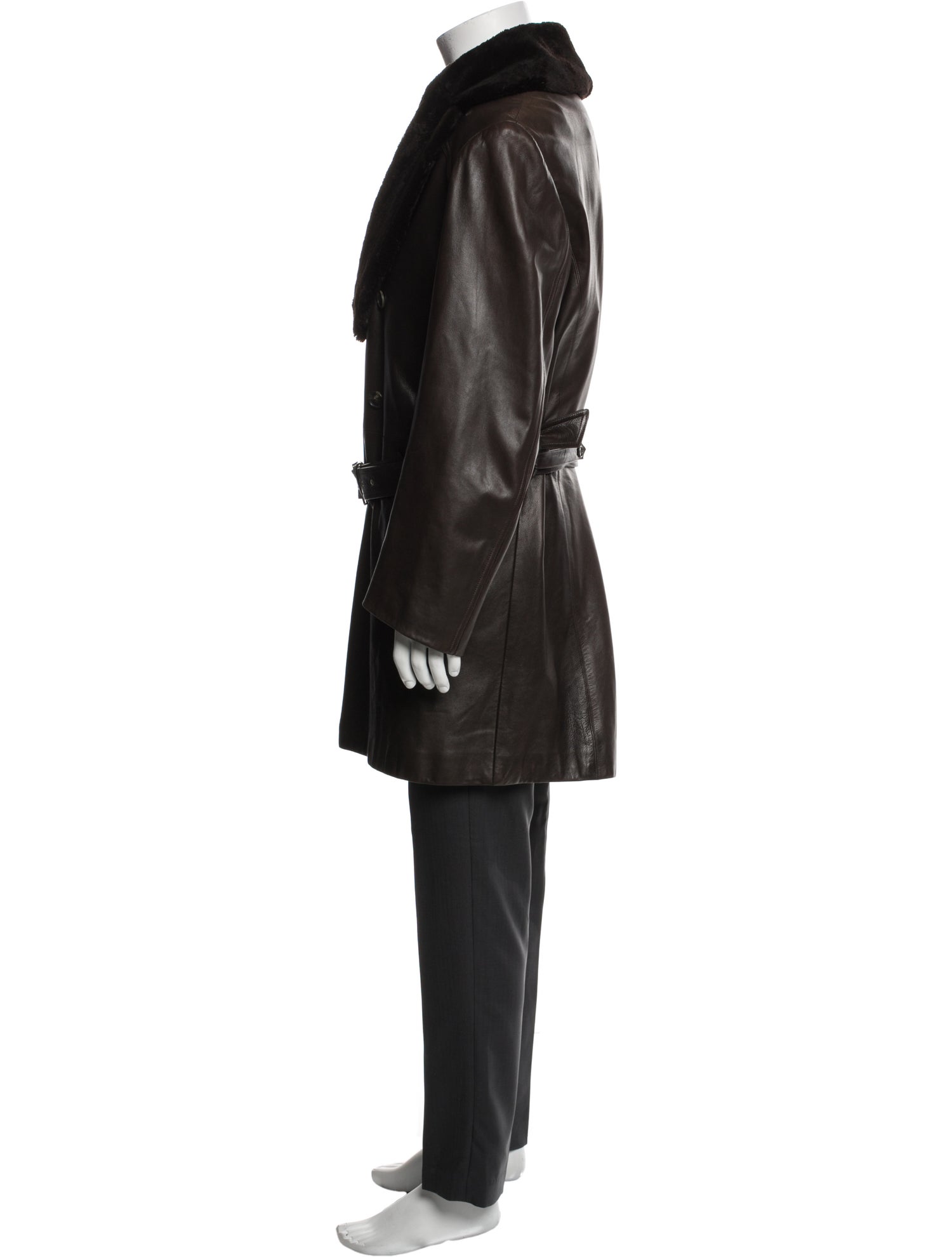 Brioni Leather Overcoat