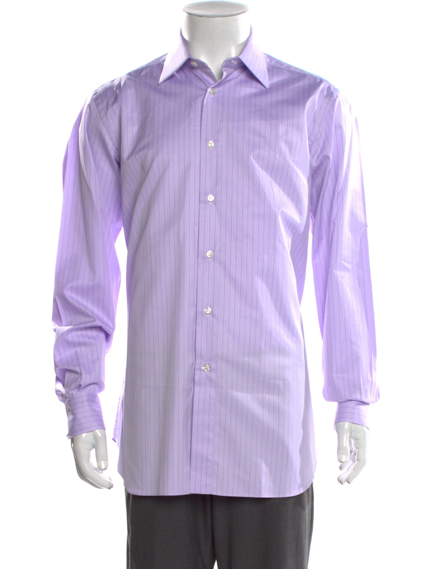 Brioni Striped Long Sleeve Dress Shirt