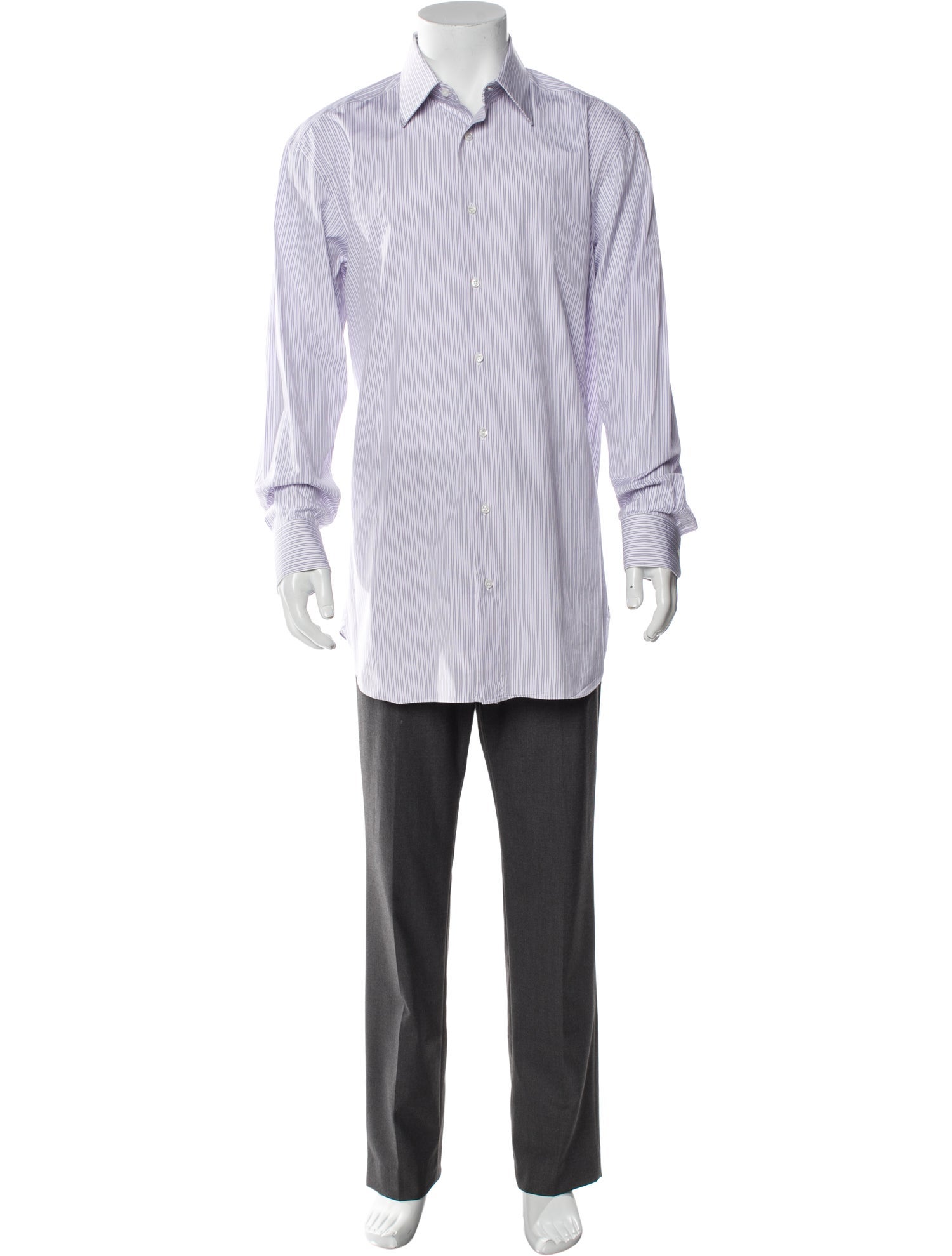 Brioni Striped Long Sleeve Dress Shirt