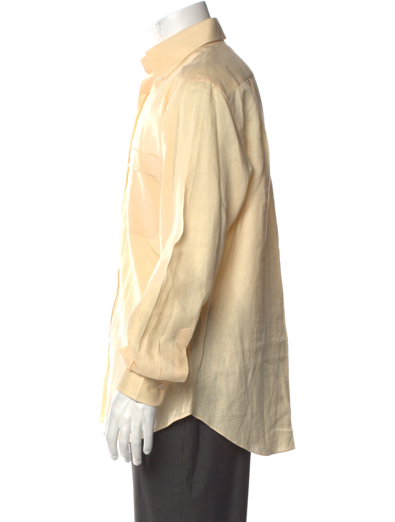 Brioni Linen Long Sleeve Dress Shirt