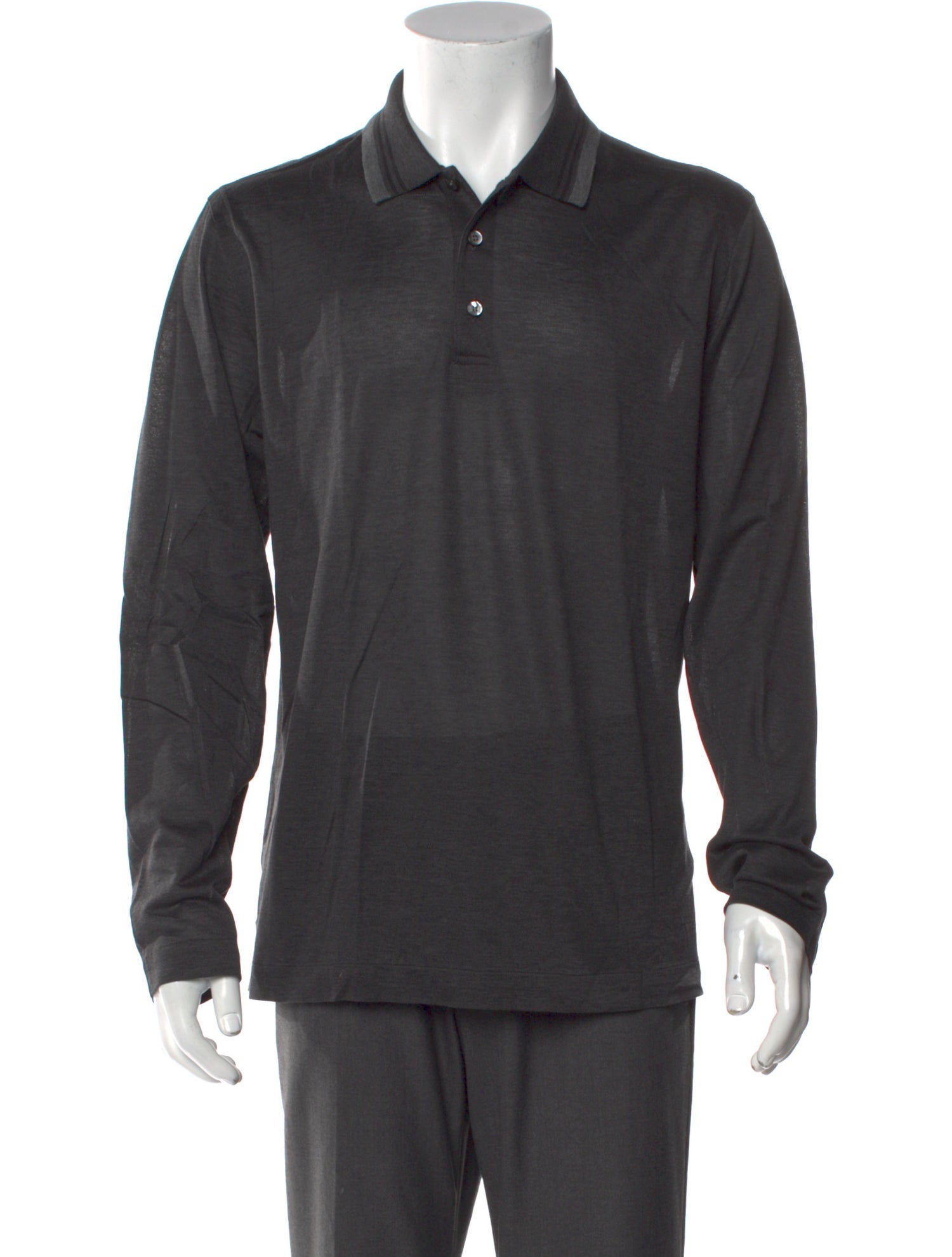 Brioni Striped Collar Polo Shirt