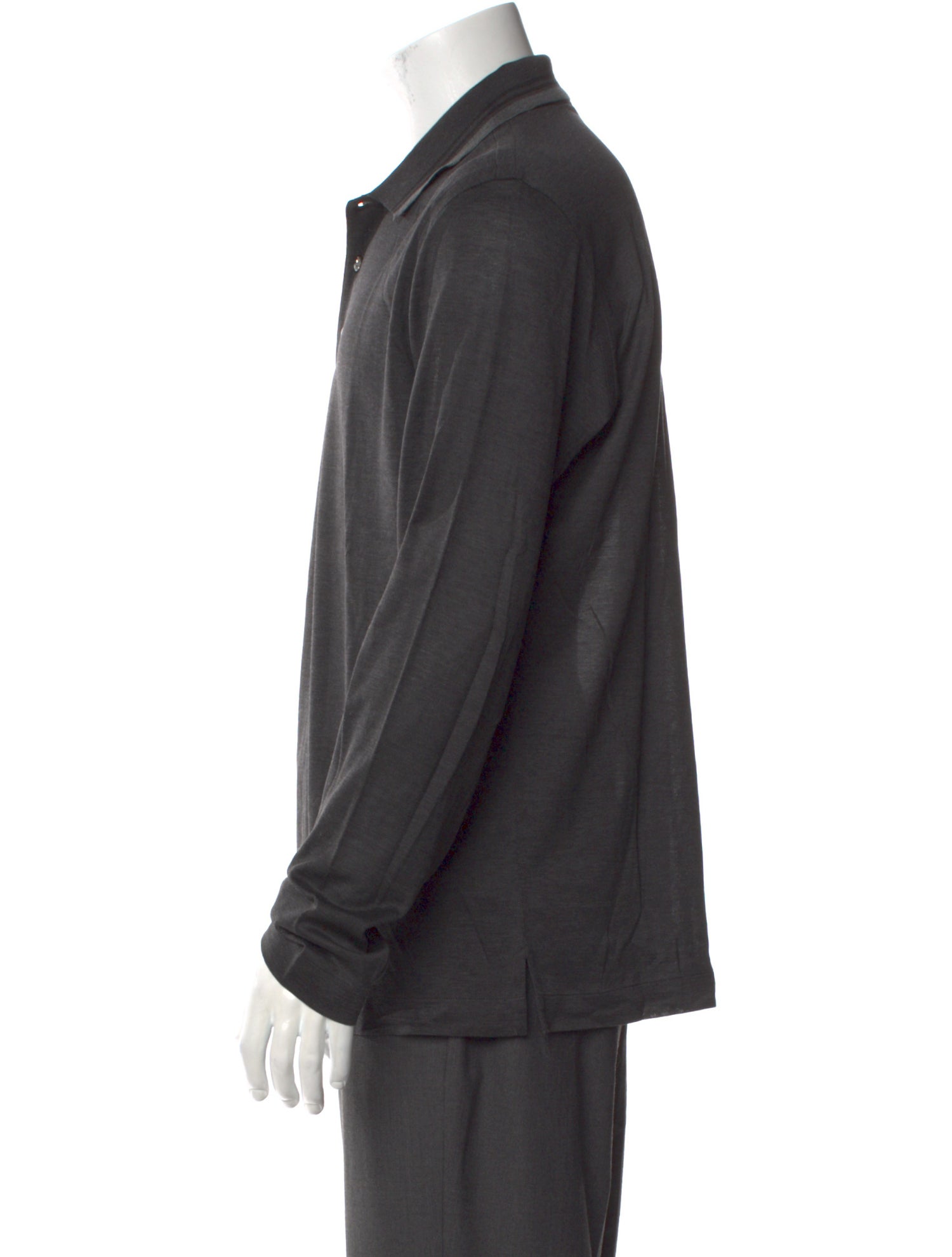 Brioni Striped Collar Polo Shirt