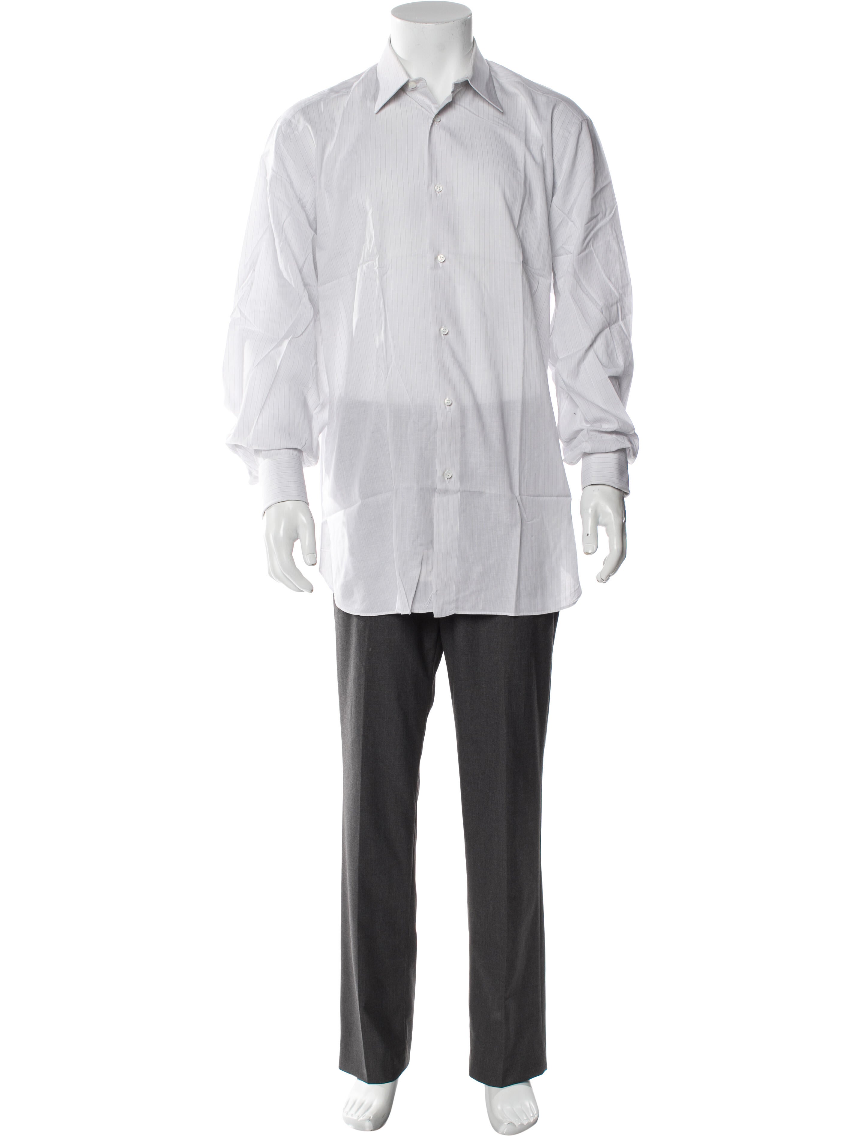 Brioni Striped Long Sleeve Dress Shirt
