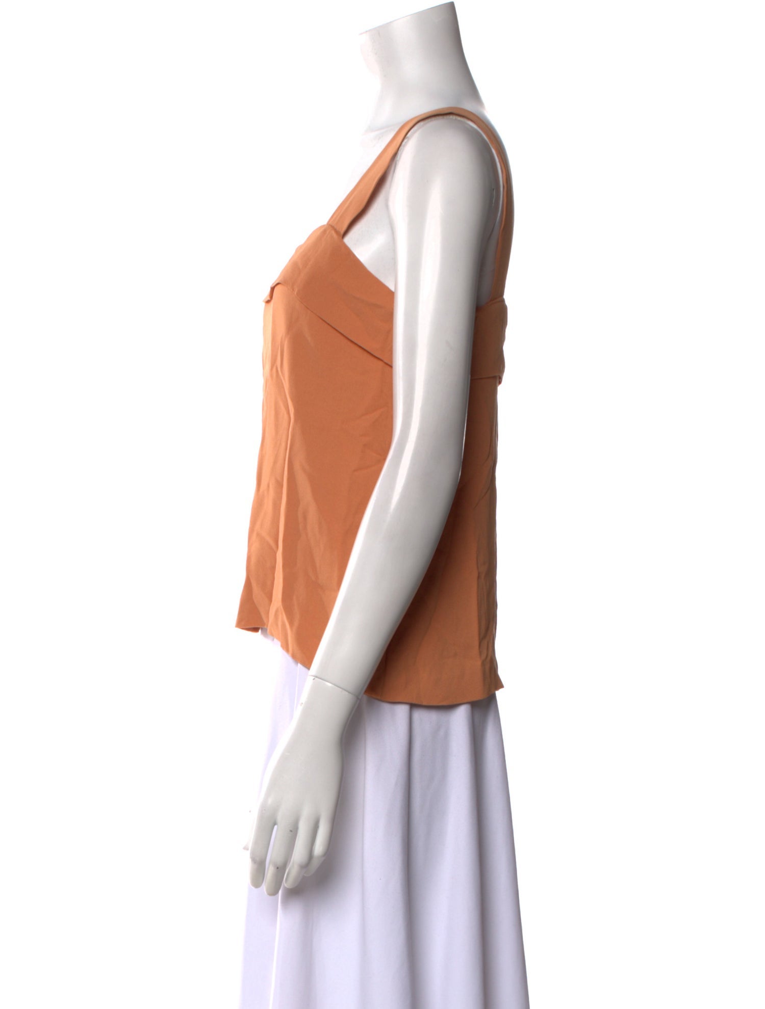 Brioni Silk Square Neckline Crop Top