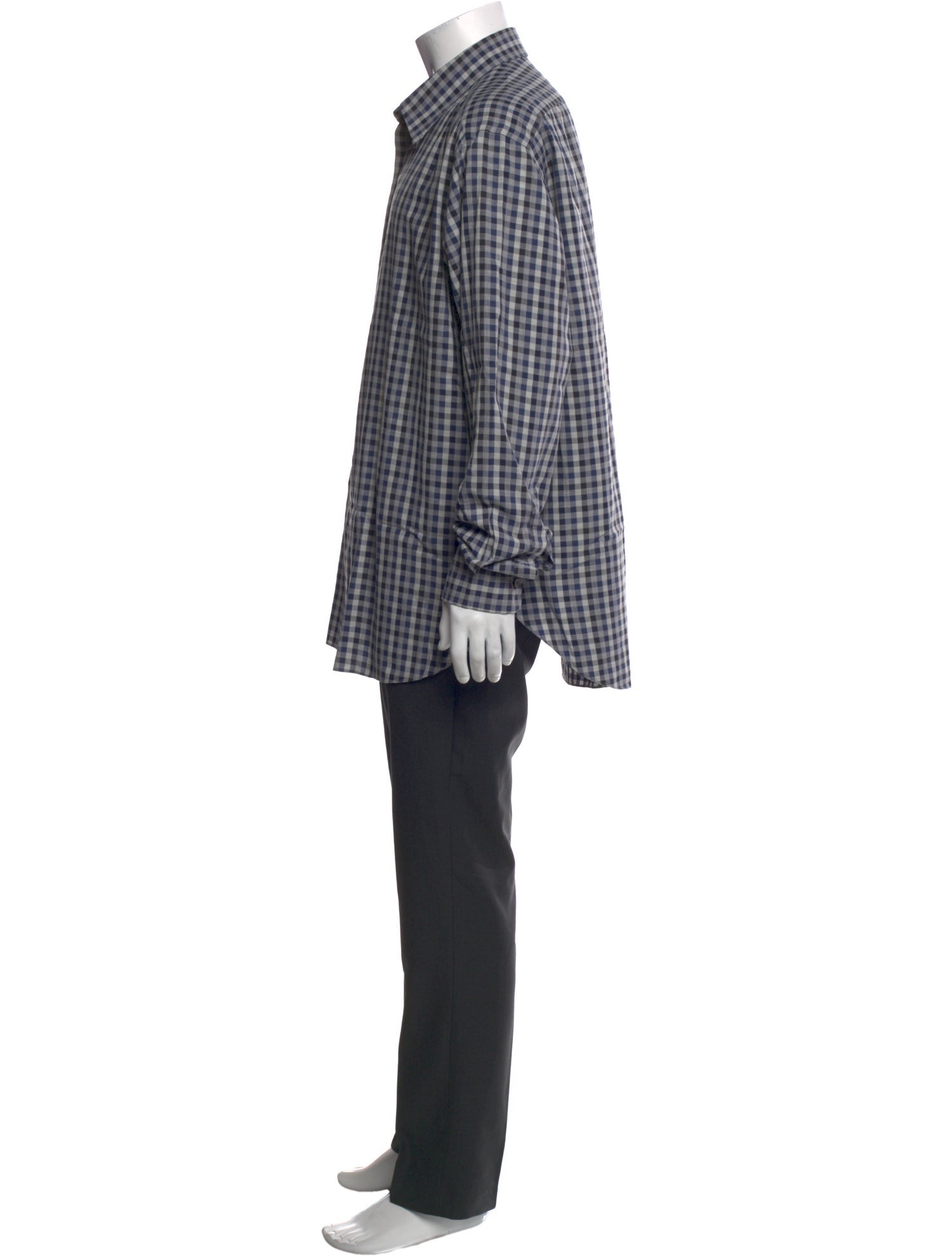 Brioni Plaid Print Long Sleeve Dress Shirt