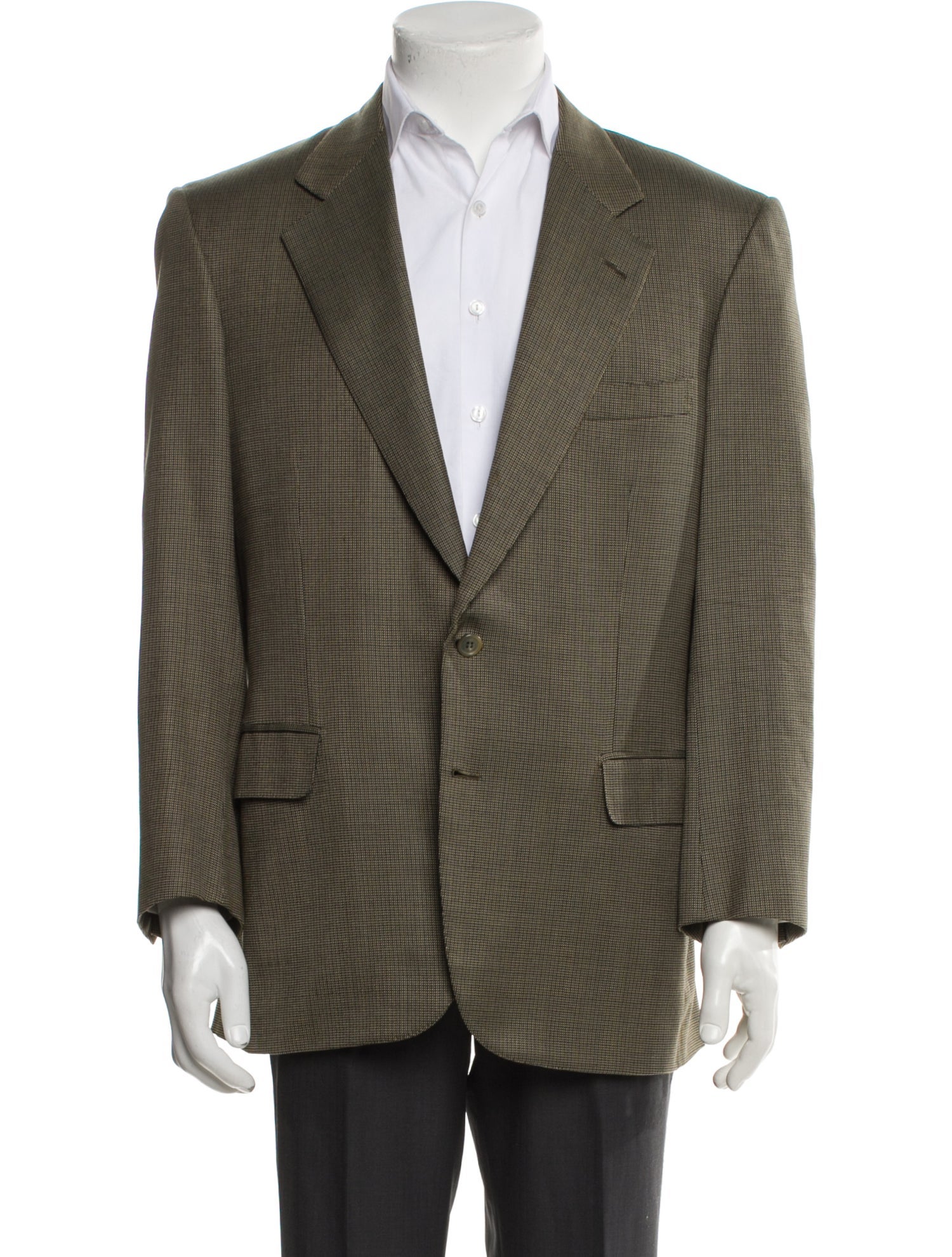 Brioni Wool Houndstooth Print Blazer
