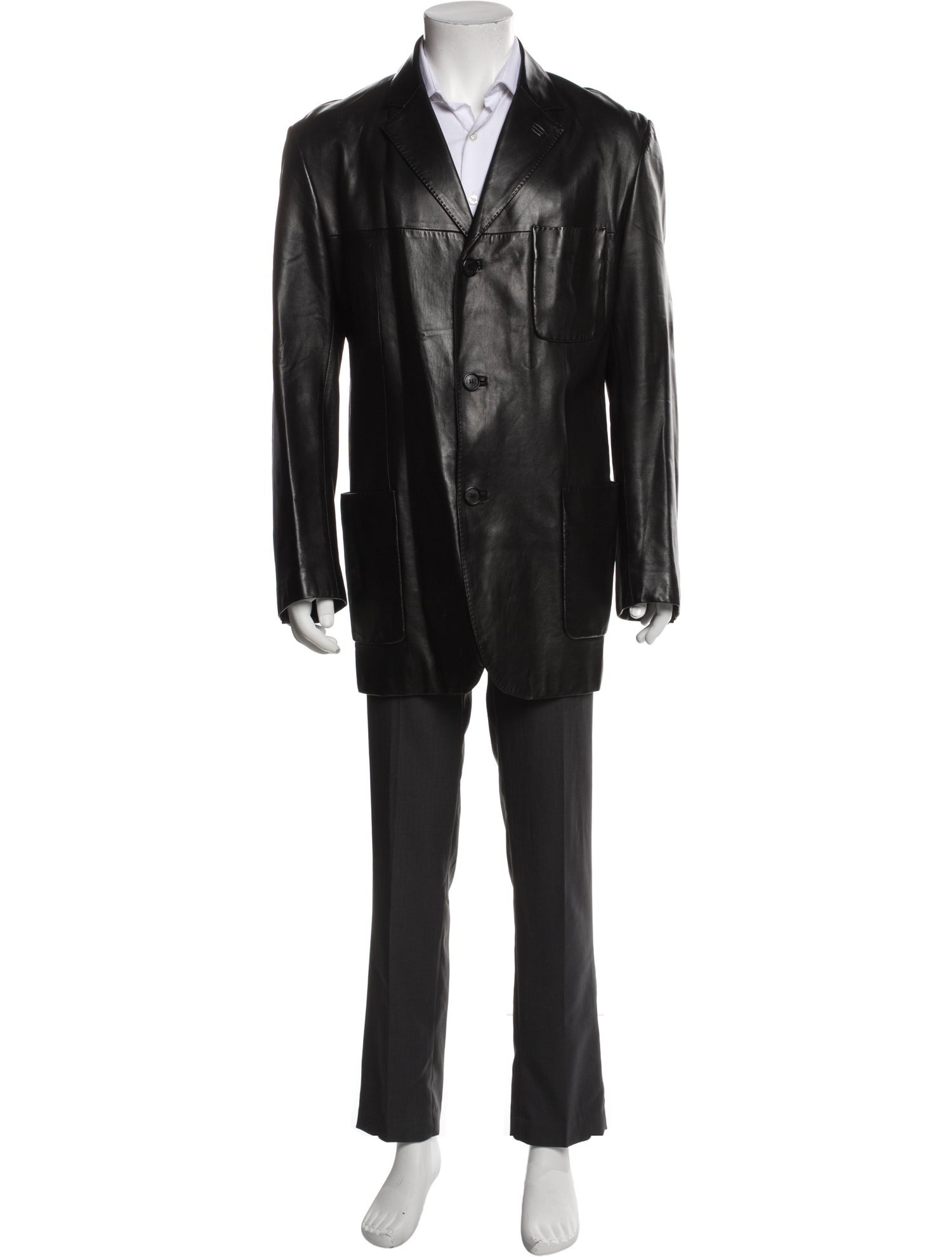 Brioni Leather Overcoat