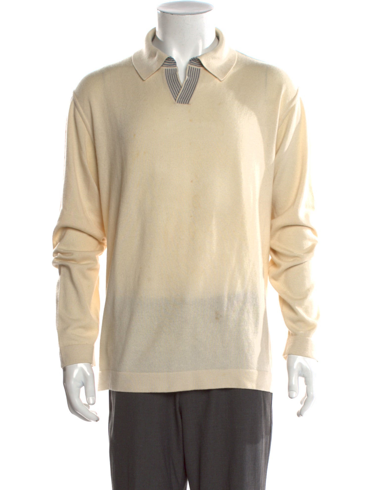 Brioni Collar Long Sleeve Polo Sweater