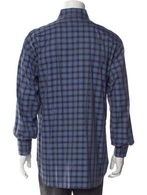 Brioni Plaid Print Long Sleeve Dress Shirt