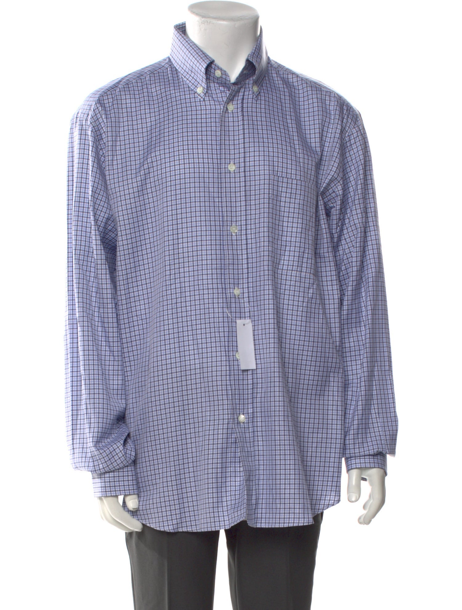 Brioni Plaid Print Long Sleeve Dress Shirt w/ Tags