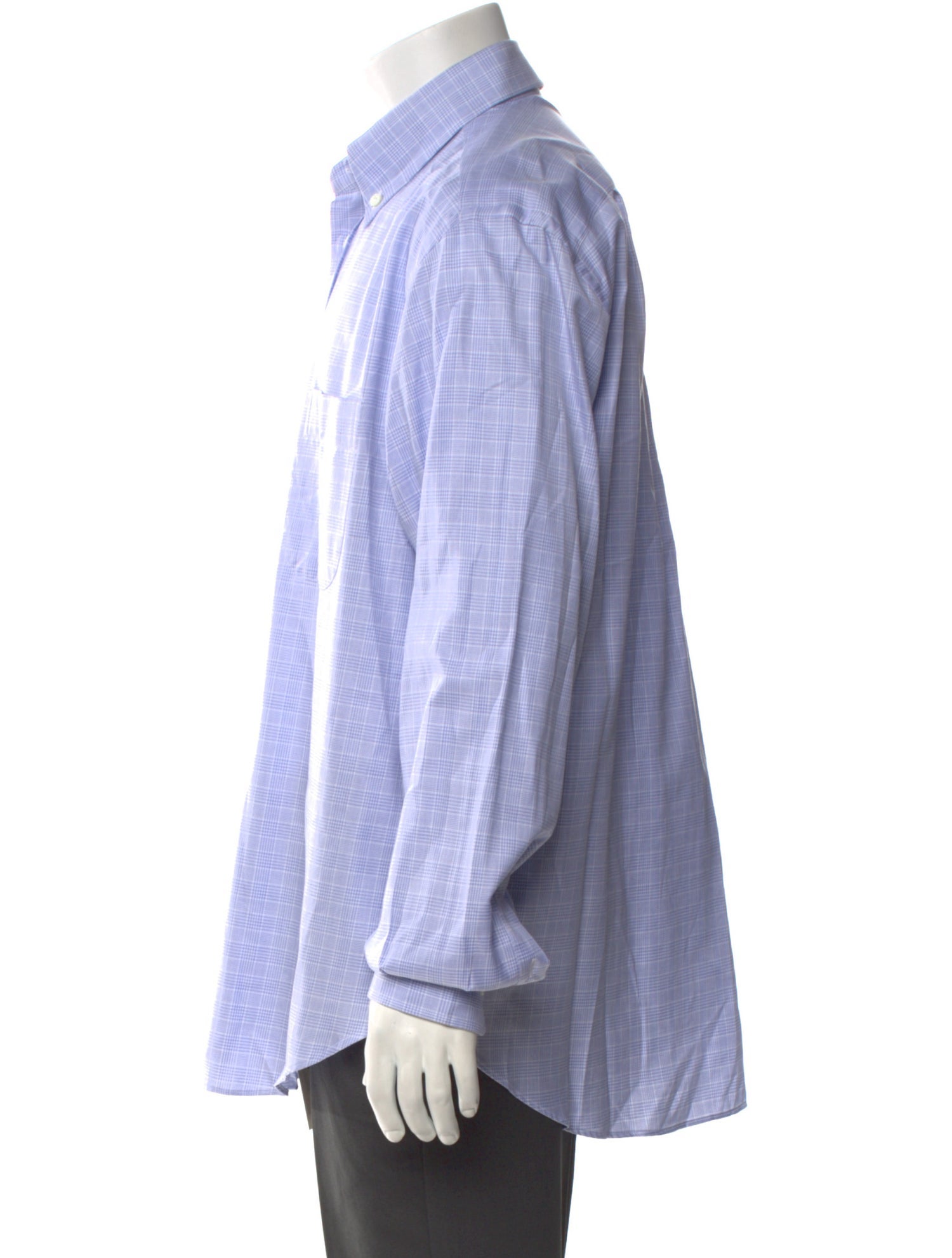 Brioni Plaid Print Long Sleeve Dress Shirt