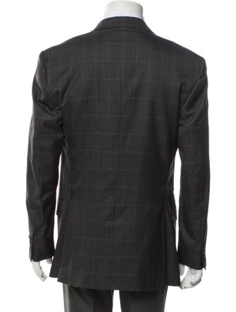 Brioni Plaid Print Blazer