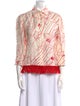 Brioni Linen Printed Button-Up Top