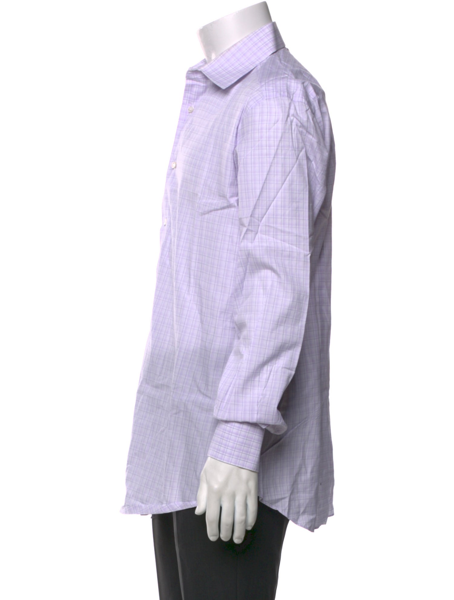 Brioni Plaid Print Long Sleeve Dress Shirt