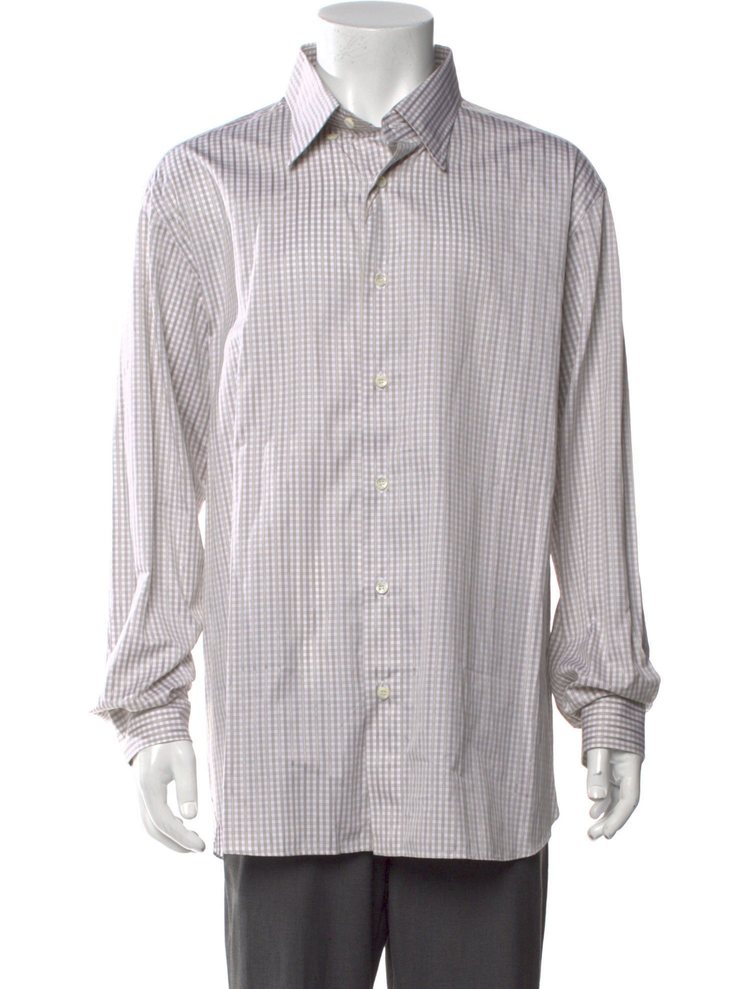 Brioni Plaid Print Long Sleeve Dress Shirt w/ Tags